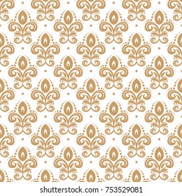 Gold floral seamless pattern. Ornament. Paisley elements. Traditional, Arabic, Turkish, Indian motifs. Great for fabric and textile, wallpaper, packaging or any desired idea.
