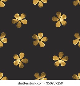 Gold floral seamless pattern. Texture for backgrounds, fabric, hipster cards, invitations. Modern hipster gold seamless pattern. Abstract background. Stylish modern print. 