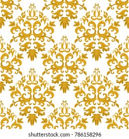 gold floral textile seamless vector pattern. colorful flowers