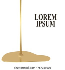 Gold flow. butter. Design for advertising. Cover, poster