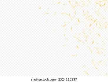 Fondo transparente del Vector del desenfoque de la flor del oro. Marco de pétalo tierno beige. Patrón delicado de la mosca de Rose. Plantilla japonesa de Loto Blanco. Anuncio de Sakura volador.