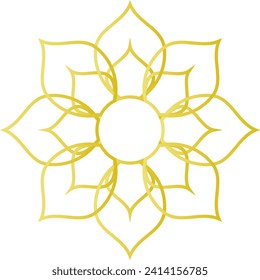 El vector de estilo chino de la flor dorada 