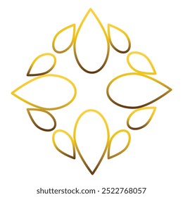gold flower decoration design. on a white background. Design element.