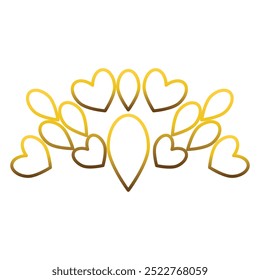 gold flower decoration design. on a white background. Design element.