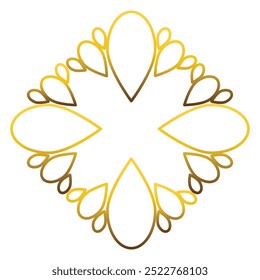 gold flower decoration design. on a white background. Design element.