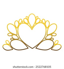 gold flower decoration design. on a white background. Design element.