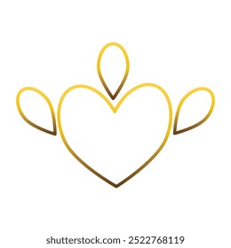 gold flower decoration design. on a white background. Design element.