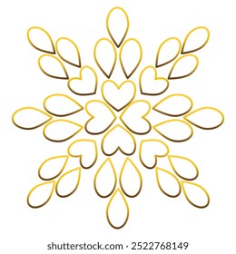 gold flower decoration design. on a white background. Design element.