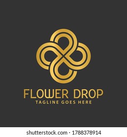 Gold Flower Drop Logos