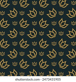 Gold flower favored trendy multicolor repeating pattern vector illustration design