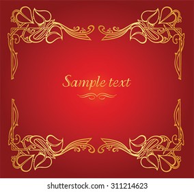 Gold flower garland frame