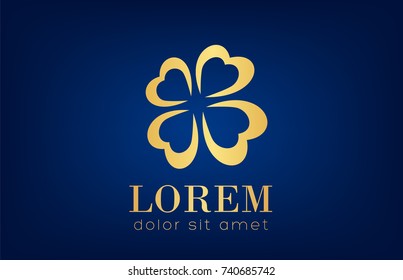 goldenes Blumenlogo