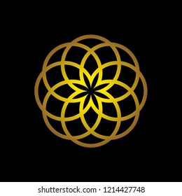 Gold Flower Logo Design Template
