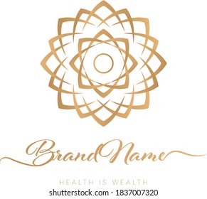 Logo-Design-Vektorgrafik von Goldblume