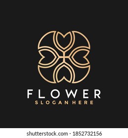 Gold Flower logo Design vector illustration