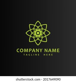 Gold Flower Logo mit monoline Stilen, elegant und Premium für Geschäftsidentität