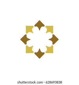 Gold Flower Logo Template Illustration Design. Vector EPS 10.