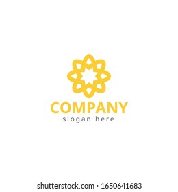  Ilustración vectorial del logotipo de la flor dorada