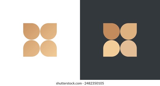 Gold flower luxury logo for hotel yoga nature lotus zen wellness