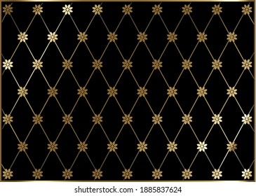 Gold flower on a black background. Luxury gold wallpaper design for printed, banner, fabric, flyers, poster, cover, digital arts vector illustration. brochure and card concept vector illustration.