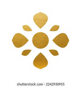 Gold flower on white background - Vector Logo