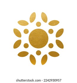 Goldblume auf weißem Hintergrund - Vektorlogo