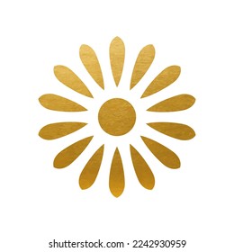 Gold flower on white background - Vector Logo