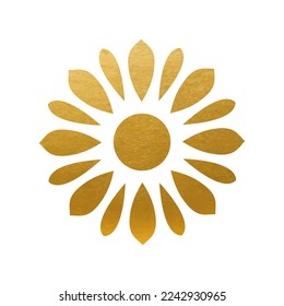 Gold flower on white background - Vector Logo