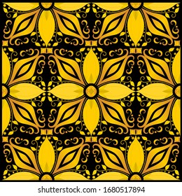 Gold Flower Pattern Art Deco