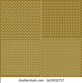 Gold flower pattern in chinese style set. Elegant and simple background design. vector