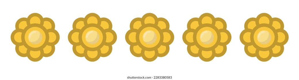 Goldblume, Vektorsymbol auf weißem Hintergrund