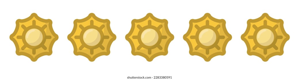 Gold Flower rank vector icon on white backkground