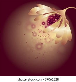 Gold flower with ruby seeds / Glamour background