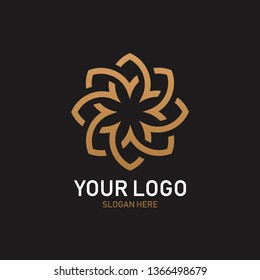 Gold Flower symbol logo vector template