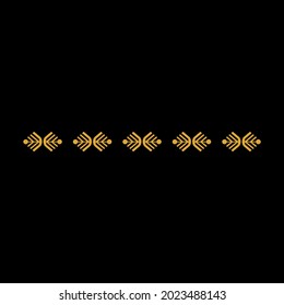 Gold Flower Traditional Pattern in Black Background suitable for decorative element for luxurious brand