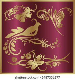 Gold Flower Vector Images - Free Download