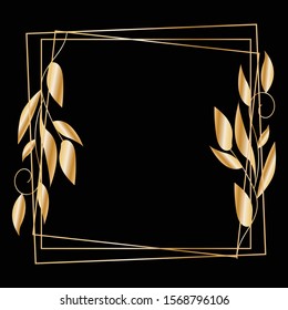 Gold flowers with Black background