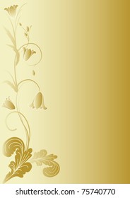 gold flowers  on gold background