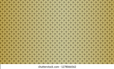 Gold flowers wave pattern background Oriental style.Pattern vector background.