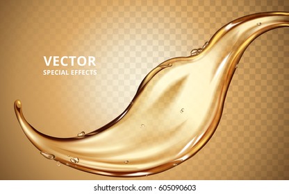 gold fluid flow element, can be used as special effect, 3d illustration