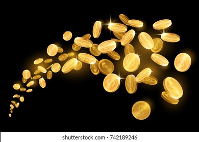 Gold flying coins