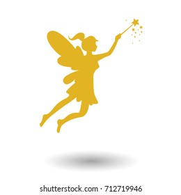 Gold Flying Fairy Icon Vector Stock Vector (Royalty Free) 712719946 ...