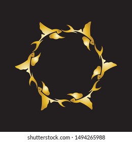 GOLD FLYING FISH VECTOR LOGO