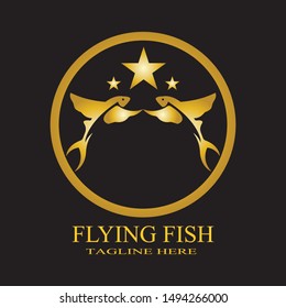GOLD FLYING FISH VECTOR LOGO