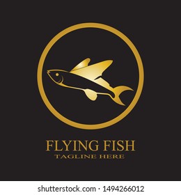 GOLD FLYING FISH VECTOR LOGO