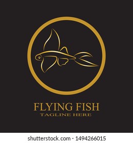 GOLD FLYING FISH VECTOR LOGO