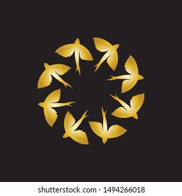 GOLD FLYING FISH VECTOR LOGO