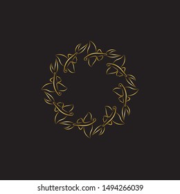 GOLD FLYING FISH VECTOR LOGO