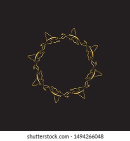 GOLD FLYING FISH VECTOR LOGO
