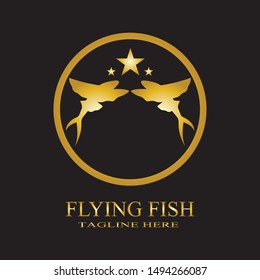 GOLD FLYING FISH VECTOR LOGO